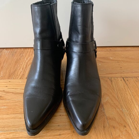 ❤️❤️❤️ Zara black 100% leather cowboy boots, size 8 US❤️❤️❤️ - Picture 13 of 13